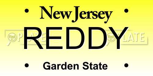 REDDY New Jersey License Plate