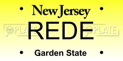 REDE New Jersey License Plate