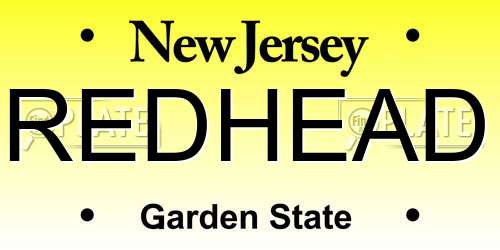 REDHEAD New Jersey License Plate