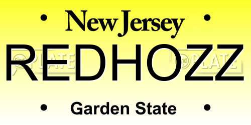 REDHOZZ New Jersey License Plate