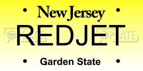 REDJET New Jersey License Plate