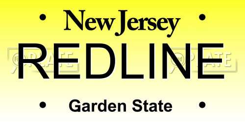 REDLINE New Jersey License Plate