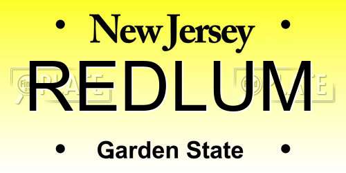 REDLUM New Jersey License Plate