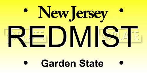 REDMIST New Jersey License Plate