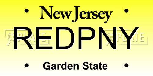 REDPNY New Jersey License Plate