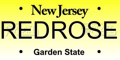 REDROSE New Jersey License Plate