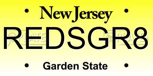 REDSGR8 New Jersey License Plate