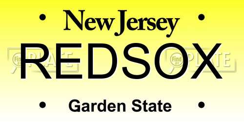 REDSOX New Jersey License Plate