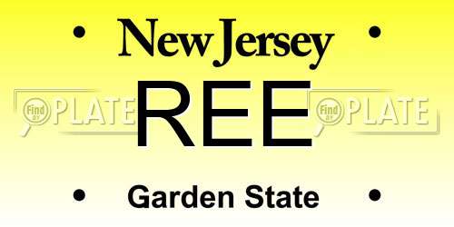 REE New Jersey License Plate