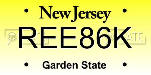 REE86K New Jersey License Plate