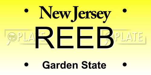 REEB New Jersey License Plate