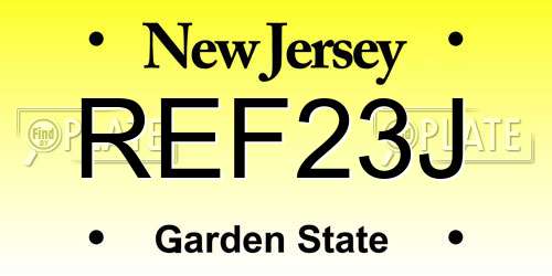 REF23J New Jersey License Plate