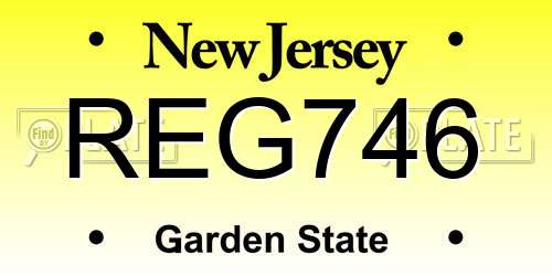 REG746 New Jersey License Plate