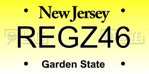 REGZ46 New Jersey License Plate