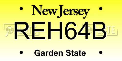 REH64B New Jersey License Plate