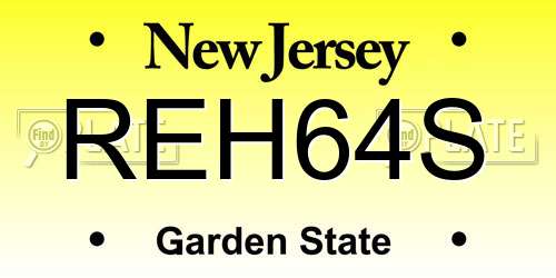 REH64S New Jersey License Plate