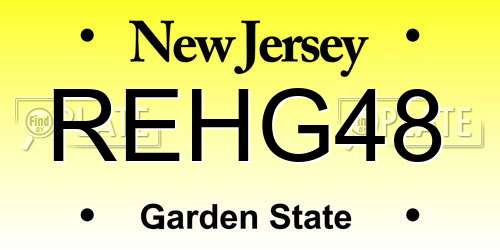 REHG48 New Jersey License Plate