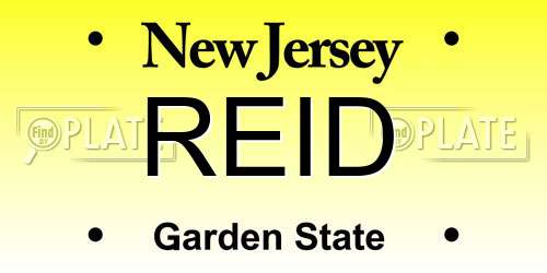 REID New Jersey License Plate