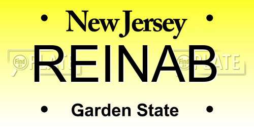 REINAB New Jersey License Plate