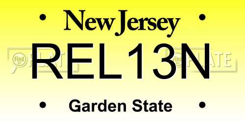 REL13N New Jersey License Plate