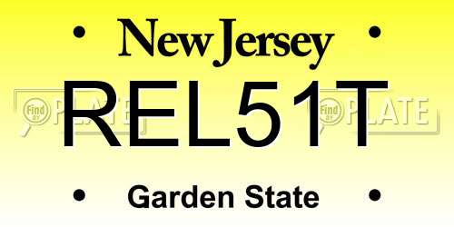 REL51T New Jersey License Plate