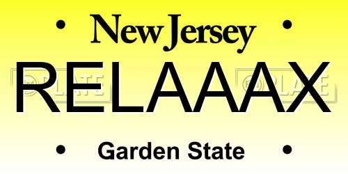 RELAAAX New Jersey License Plate