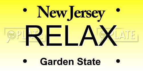 RELAX New Jersey License Plate