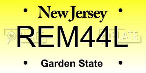 REM44L New Jersey License Plate