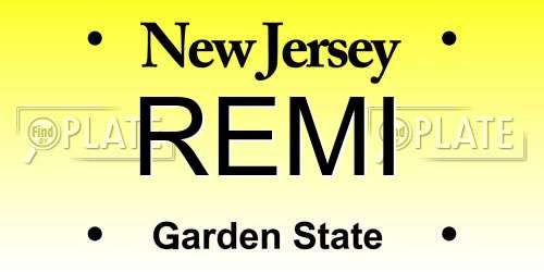 REMI New Jersey License Plate