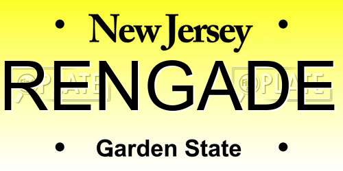 RENGADE New Jersey License Plate