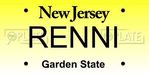 RENNI New Jersey License Plate