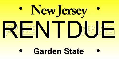 RENTDUE New Jersey License Plate