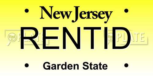 RENTID New Jersey License Plate