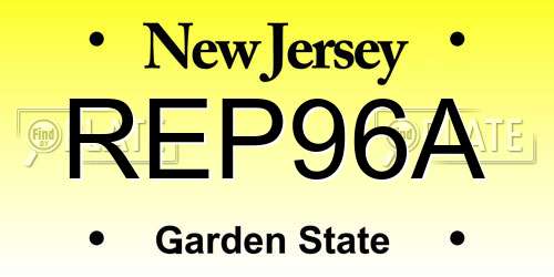 REP96A New Jersey License Plate