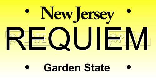 REQUIEM New Jersey License Plate