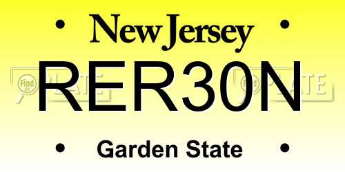 RER30N New Jersey License Plate