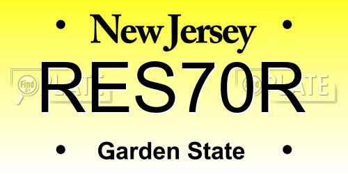 RES70R New Jersey License Plate