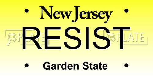 RESIST New Jersey License Plate