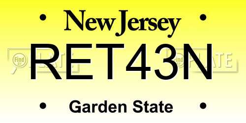 RET43N New Jersey License Plate