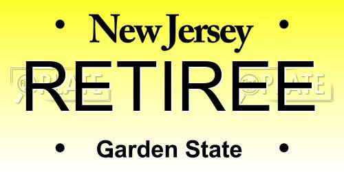 RETIREE New Jersey License Plate