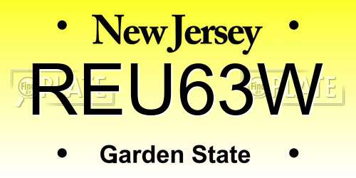 REU63W New Jersey License Plate