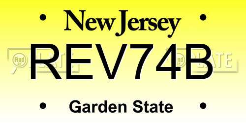 REV74B New Jersey License Plate