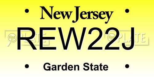 REW22J New Jersey License Plate