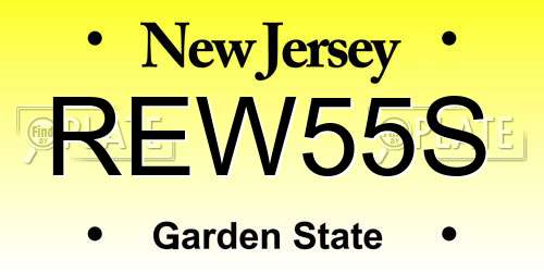 REW55S New Jersey License Plate