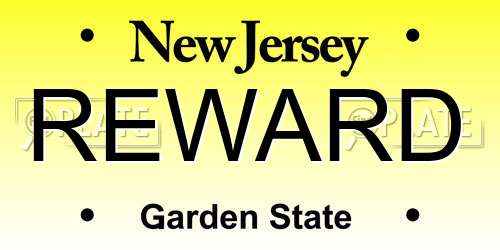 REWARD New Jersey License Plate