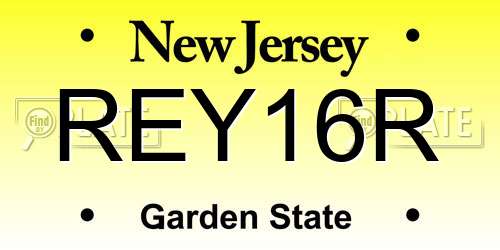 REY16R New Jersey License Plate