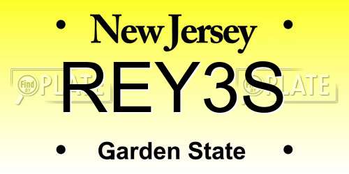 REY3S New Jersey License Plate