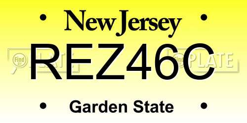 REZ46C New Jersey License Plate