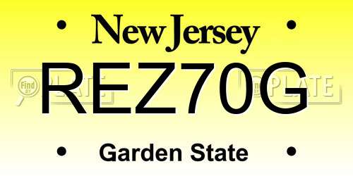 REZ70G New Jersey License Plate