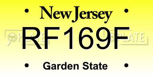RF169F New Jersey License Plate